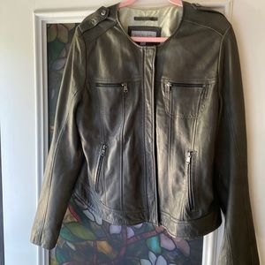 Marc New York xl olive leather jacket